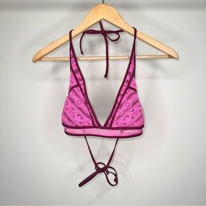 BECCA SWIMSUIT TOP BIKINI TWO PIECE MAGENTA NEON PINK BRIGHT